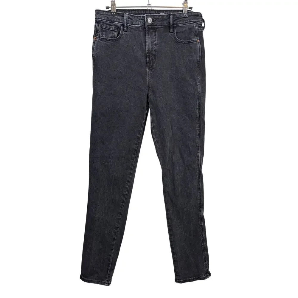 Old Navy Vintage Slim Jeans Womens 4 Tall Black High Rise Secret-Smooth Pockets